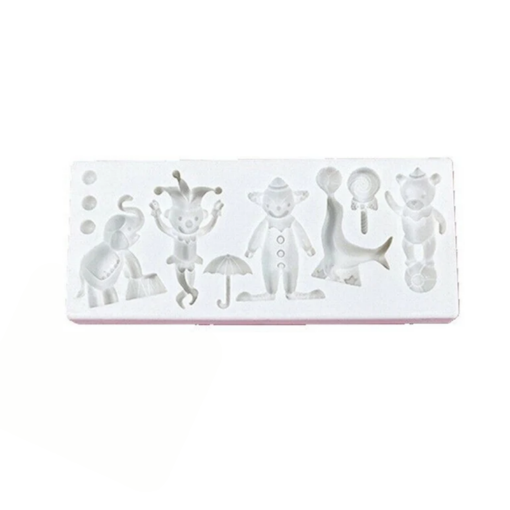 Circus Theme Characters Silicone Mold, Circus Theme , Tema de circo, Molde de silicone de Circo