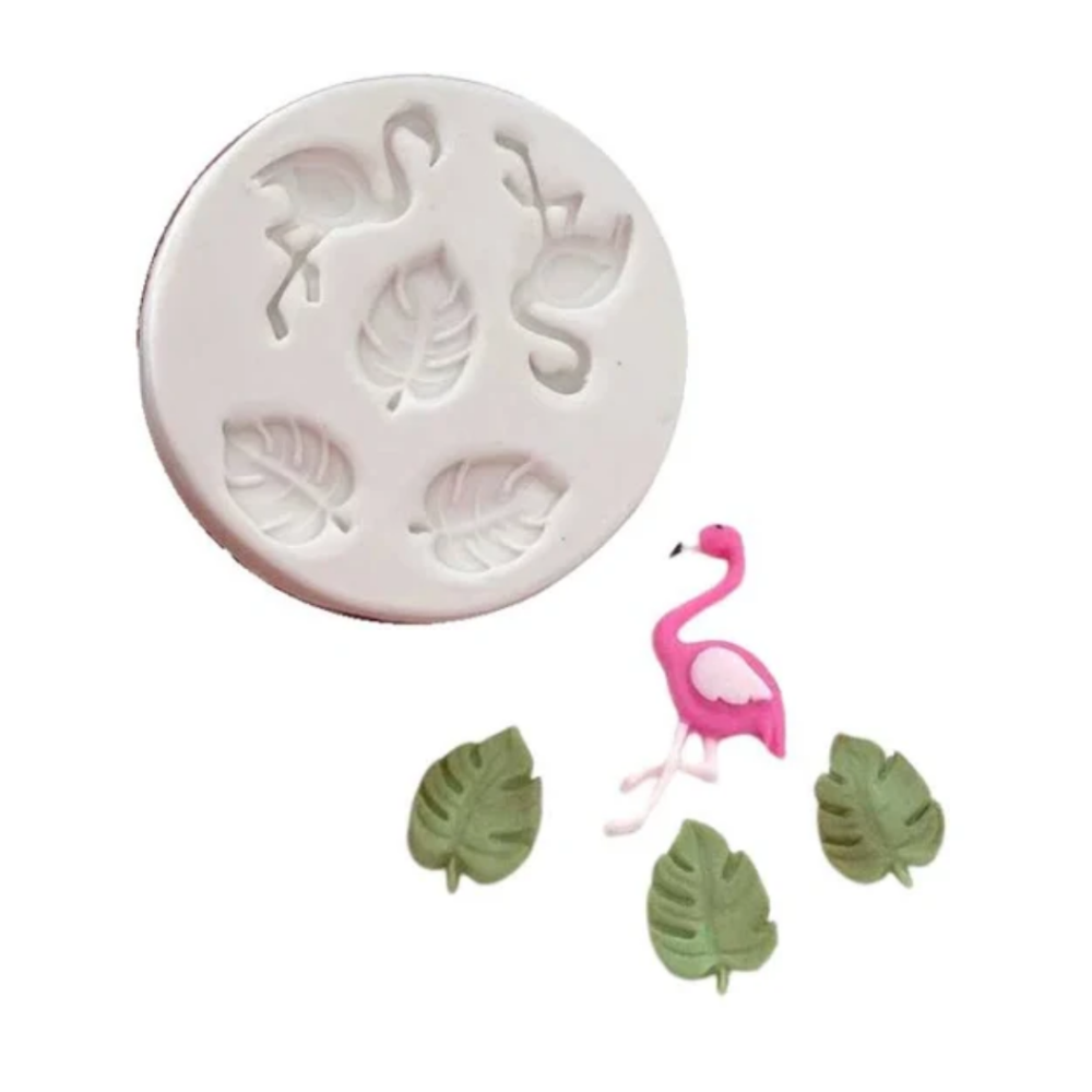 Flamingo And Leaf Set, Flamingo & Leaf set silicone mold